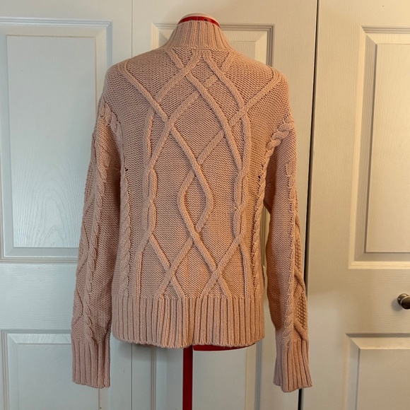 Peach Gap Mock Neck Cable Knit Sweater size L - Picture 2 of 7